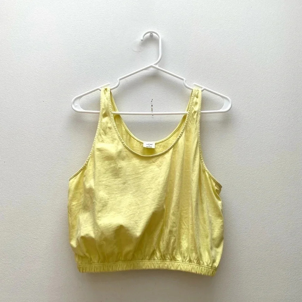ARITZIA - Wilfred Two Cotton Tanks with Elastic Waist - Black and Yellow